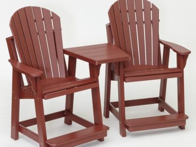 Poly Café Adirondack Chair 3-Piece with Table