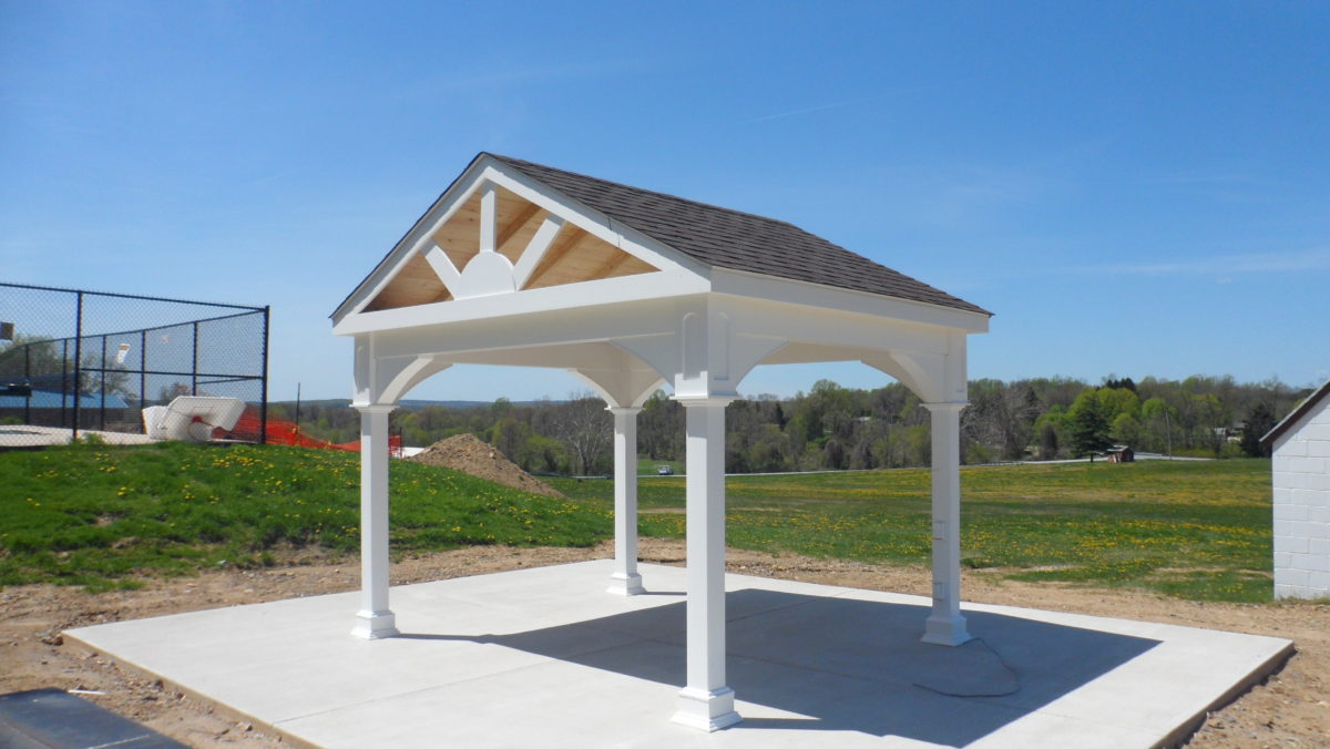 10x10 Vinyl Open Gable Pavilion