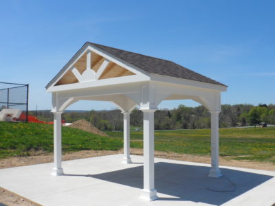 10x10 Vinyl Open Gable Pavilion