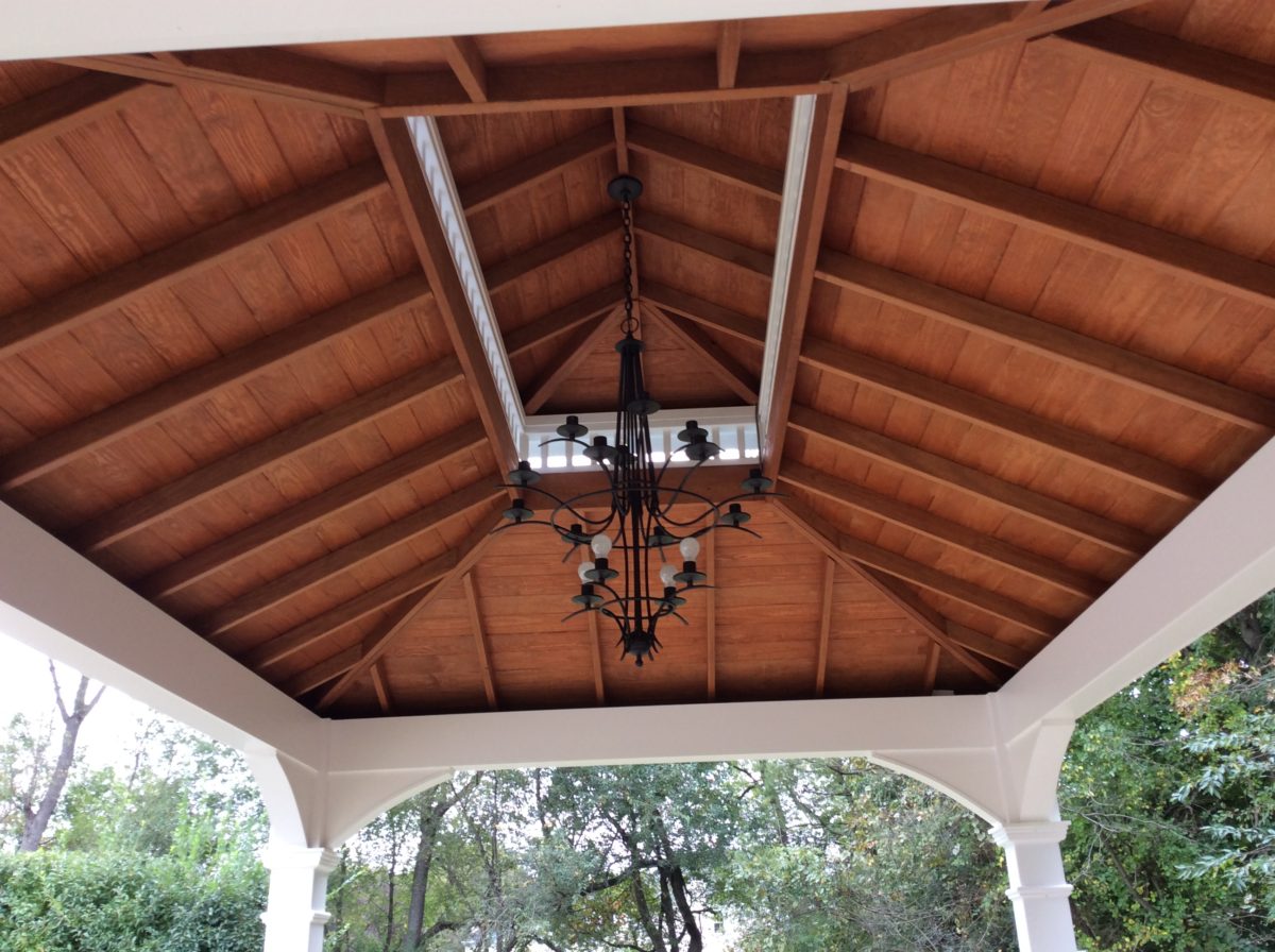 Standard Pavilion Pagoda Ceiling shown with Cedar Stain