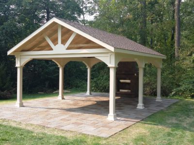 14x20 Vinyl Open Gable Pavilion