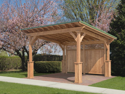 10'x12' Wood Lean-To Pavilion