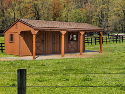 10' x 28' Lean-To Horse Barn