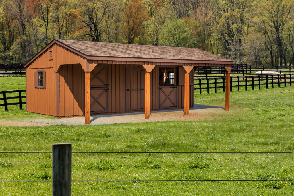 10x28 Lean-To Horse Barn