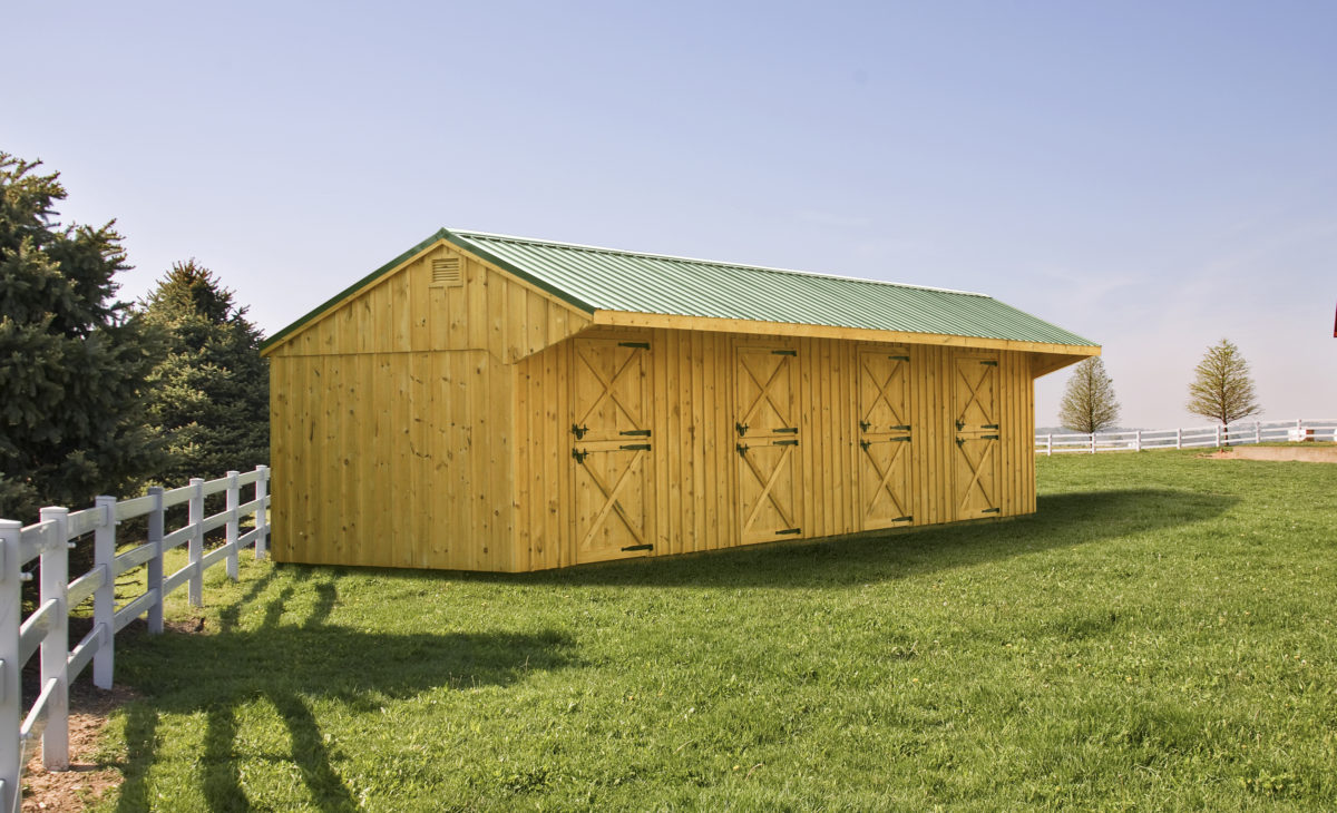 10' x 40' 4-Stall Horse Barn