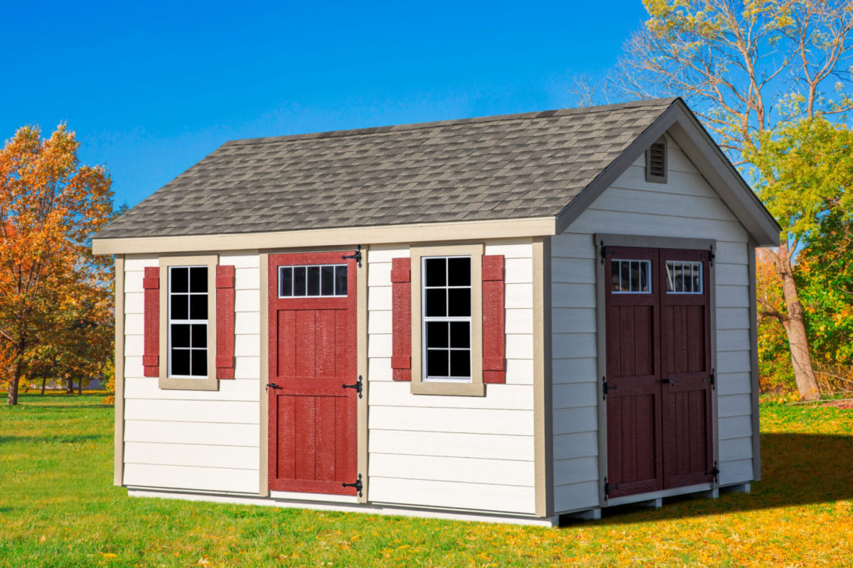 10' x 14' Gable Shed - LP Lap Siding, Shutters