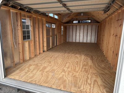 Shown: 12x28 Garage Interior with Loft