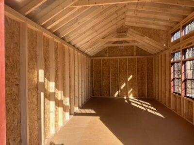 10x20 Gable Shed with Dormer - Inside