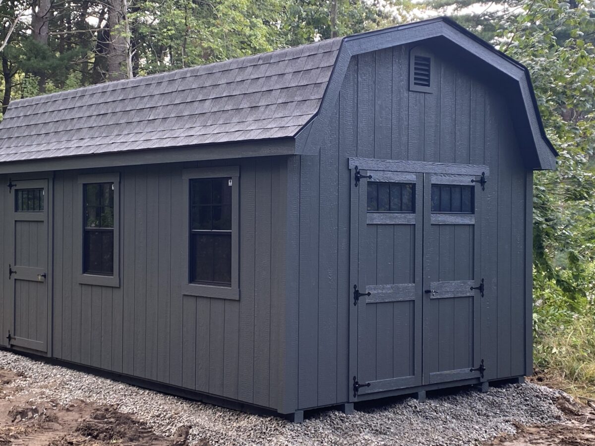 10' x 18' Dutch Barn Shed - Custom Paint Color "Iron Grey"
