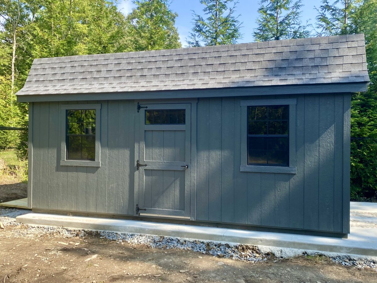 10' x 18' Dutch Barn Shed - Custom Paint Color "Iron Grey"