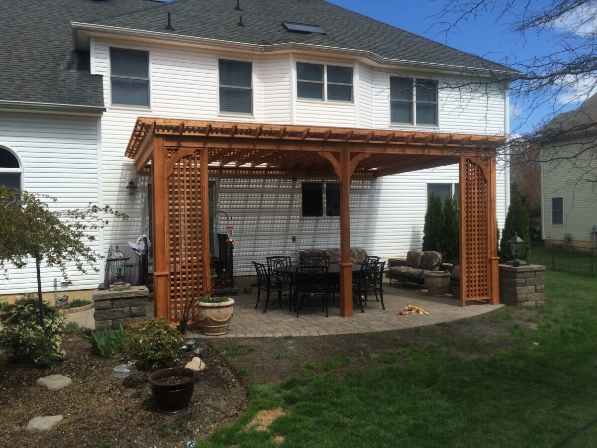 Wall mounted Cedar Pergola