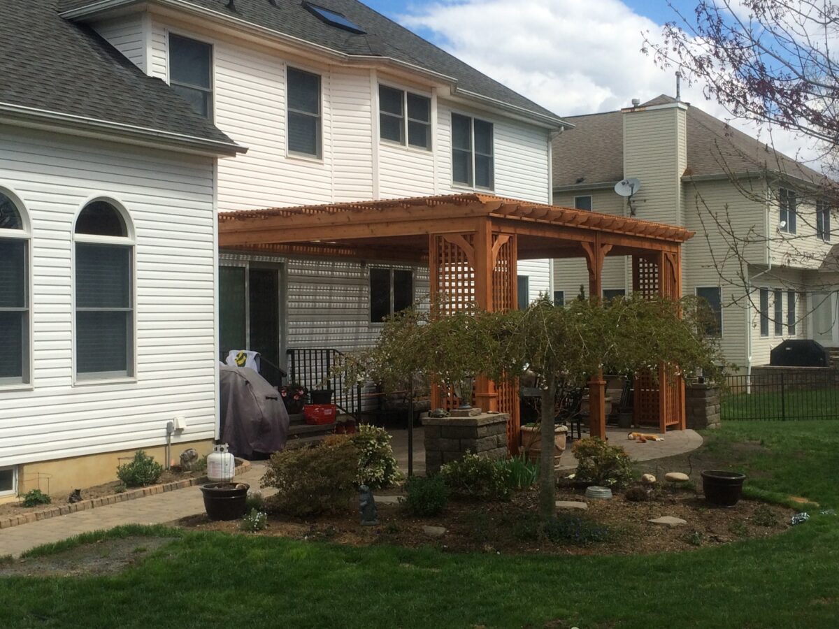 Wall mounted Cedar Pergola