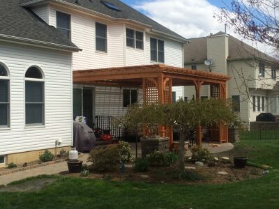 Wall mounted Cedar Pergola