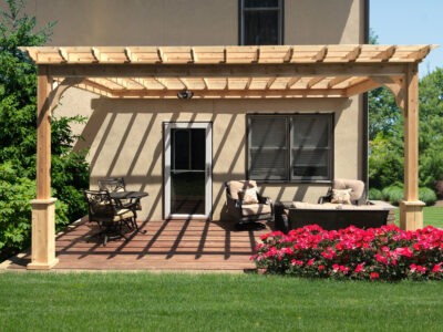 10x12 Cedar Wall Mounted Pergola