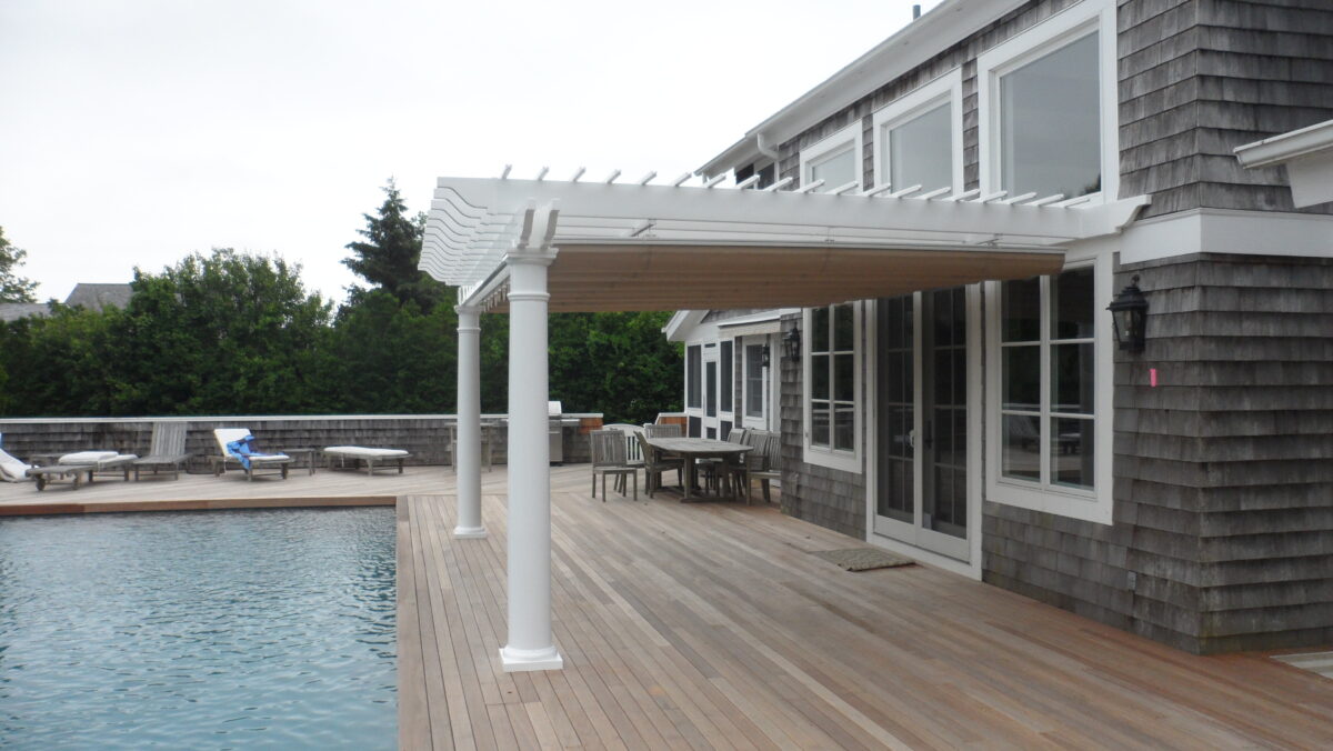 Wall Mounted Pergola - Round Vinyl Posts