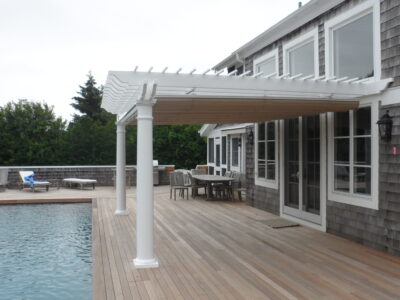 Wall Mounted Pergola - Round Vinyl Posts