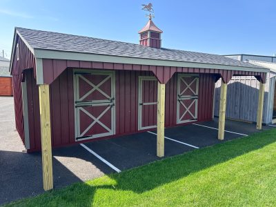 10' x 28' Lean-to with Tack Room