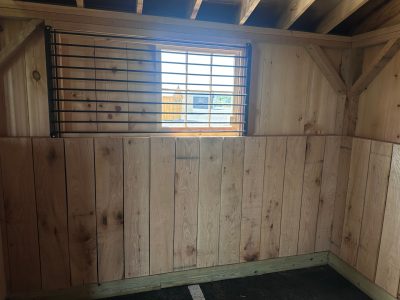 Sliding Stall Window with Metal Grill